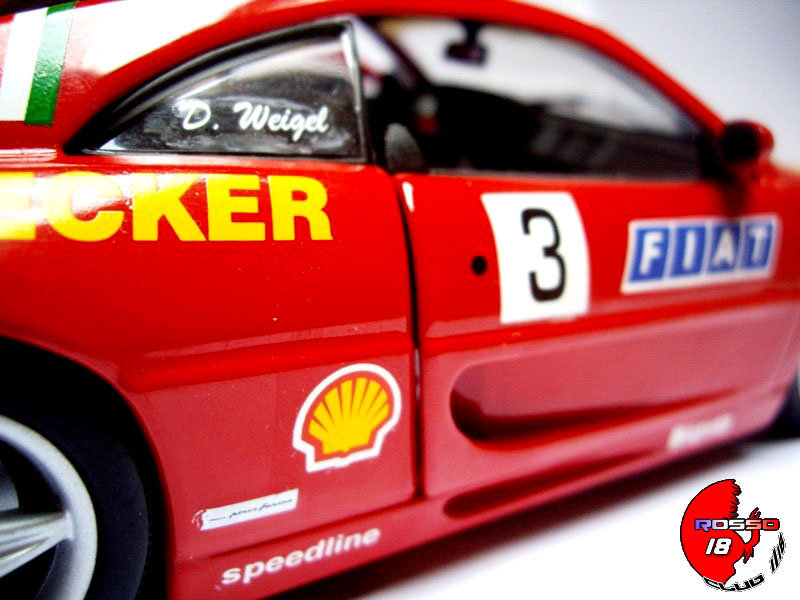 Ferrari F355 Berlinetta 1/18 Hot Wheels ferrari Berlinetta challenge #3 d.weigel auto becker tuning modellino in miniatura